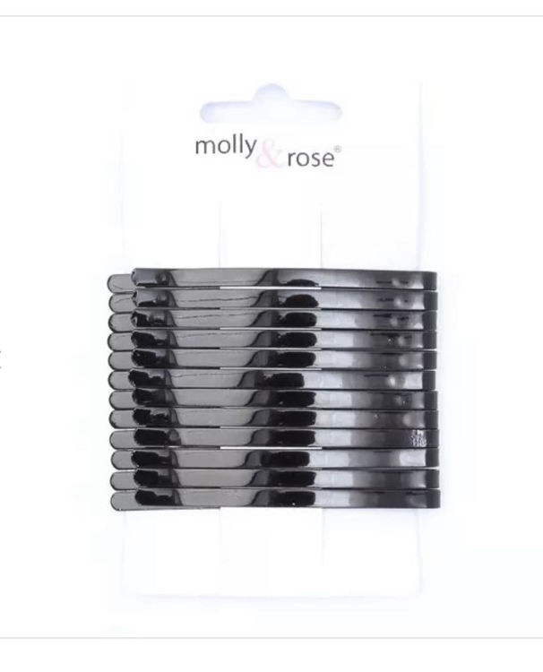 Picture of 7773 / 7736 CARD OF 12 BLACK CURVED HAIRSLIDES 65MM